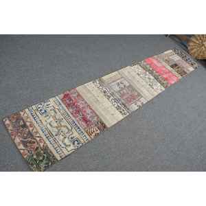 Turkish <b>Runner</b> Rug 1.7x9.5 ft (53x291 cm), <b>Red</b> Floral Vintage Rug - Product Image 2