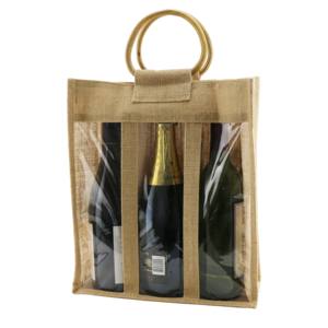 Couverture de bouteille de vin unique de haute qualité sac cadeau matériau de jute écologique meilleur prix vente - Product Image 2