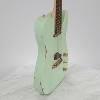 Guitare électrique Slick SL50K Aged Surf Green, style Tele, 2 micros simples pour Relic et Vintage, avec corps en Swamp Ash