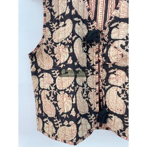 Indien 100% coton fait à la main réversible unisexe gilet manteau matelassé sans manches écologique respirant motif floral fête porter - Product Image 3