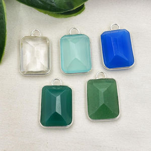 Pendentif en amazonite taille émeraude 20x15mm, forme octogonale, argent sterling 925, serti, fournisseurs de bijoux en amazonite d'Inde - Product Image 5