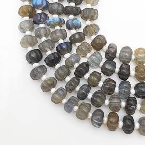 Grossiste en Labradorite Pierre Précieuse Citrouille Sculpture Brins Perlés - Product Image 5