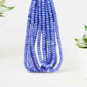 Venta al por mayor, suministro a granel de cuentas Rondelle lisas de ópalo azul Natural, cuentas de piedras preciosas sueltas de 7mm y 10mm para la fabricación de joyas India - Product Image 1
