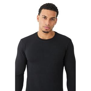 Chemises à manches longues coupe ajustée pour hommes coupe ajustée coupe ajustée vêtements de course entraînement couleur unie prix de gros nouveauté - Product Image 4