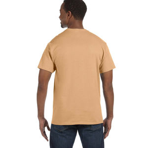 Camiseta de Manga Corta para Hombre, Cuello Redondo, Ajustada, de Algodón Suave y Elástico, Estilo Casual, Color Bronceado - Product Image 1