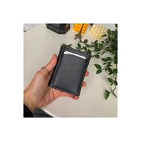 Portefeuille noir original Laura en cuir végétalien protégé RFID avec boîte-cadeau accessoire pour utilisation quotidienne