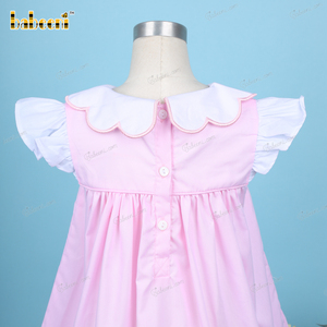 Robe pour filles en coton 100% écologique, crochet 3D, fleur rose, OEM ODM, vente en gros d'hiver, BB3227 - Product Image 6