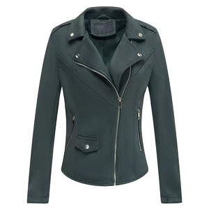 แจ็คเก็ตหนังผู้หญิงสุดฮิต หนังแกะแท้ สไตล์มอเตอร์ไซค์ รับผลิตตามแบบ OEM - Product Image 2