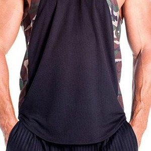 Nouveau débardeur uni personnalisé surdimensionné pour hommes, en polyester/coton, séchage rapide, respirant, col en V, vêtements de sport - Product Image 3