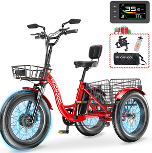 Vélo électrique MOONCOOL pour adultes, neuf et prêt à rouler, moteur Peak 1000W, tricycle et batterie 20 pouces - Product Image 1