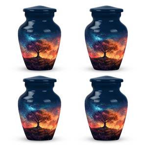 Universe Tree Crémation Urne Bleu Foncé avec Radiant Horizon Art Urne pour Cendres Crémation Urne Décorative Arbre Cosmique - Product Image 3