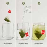 Sachets de thé vert infusé à froid de Chine, style Gyokuro, mélange de matcha, certifié USDA, goût umami doux pour thé glacé