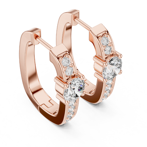 Boucles d'oreilles rondes élégantes en diamant pour femmes Pierres cultivées en laboratoire certifiées IGI Plaqué or Bijoux de luxe Vente en gros et commandes personnalisées - Product Image 3