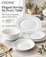 Lot de 5 pièces de vaisselle en porcelaine blanche, assiettes à bord ondulé et bols côtelés, pour hôtels, vente en gros d'usine, stock disponible en vrac