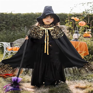 Cape de sorcière d'Halloween pour enfants Cape Cosplay Costume pour <span class=keywords><strong>danse</strong></span> de scène pour fête et performances - Product Image 5