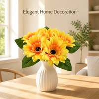 Bouquet de tournesols artificiels en soie style Monet, à tige unique, fleur décorative pour la maison, mariage, décoration de vase