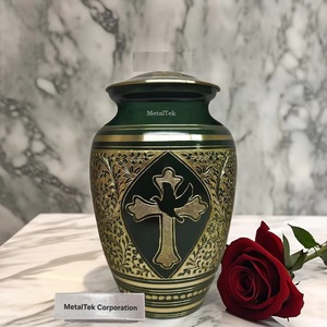 Brass Cremation Urn Hand Engraved Holdy Cross Bird Adult Style <b>Keepsake</b> Memorial <b>Ashes</b> Jar for Human <b>Pet</b> Funeral Wholesale Price - Product Image 6