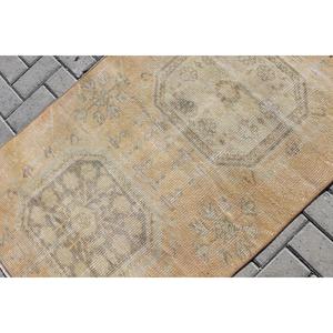 Vintage 2.9x4.2 ft Rug, Small Turkish Rug, <b>Brown</b> Striped <b>Wool</b> Rug - Product Image 5