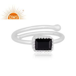 Anillo apilable de piedras preciosas espinales negras naturales de plata de ley fina superventas, joyería personalizada para mujer, regalo para ella - Product Image 2