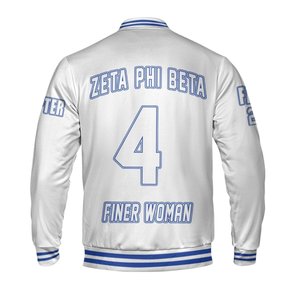 Zeta Phi Beta 1920 Bleu Blanc Grec Vie Varsity Letterman Veste Sororité ZPB Chenille Patch Founders Edition - Product Image 5