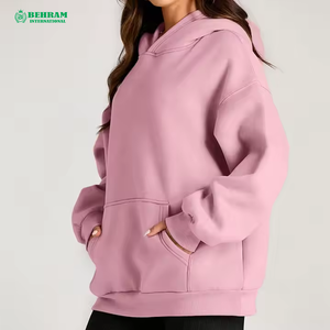 Sweat-shirt à capuche unisexe épais et vierge avec logo personnalisé, coupe décontractée, en molleton bouclette 400-500 GSM, idéal pour l'hiver - Product Image 5