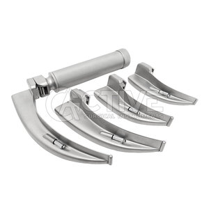 Ensemble de laryngoscopie en acier inoxydable avec lames à fibres optiques pour professionnels de la santé Ensemble de laryngoscopie médicale - Product Image 2