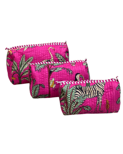 Handmade Eco-Friendly Cotton Quilted for <b>Bag</b> with Zipper Closure | Reusable Water Resistant Durable <b>Travel</b> <b>Organizer</b> Pouch - Product Image 1