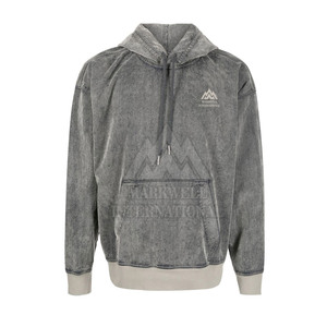 Sweats à capuche délavés à l'acide de base pour hommes, sweats à capuche pour hommes avec logo personnalisé, vente en gros OEM - Product Image 1