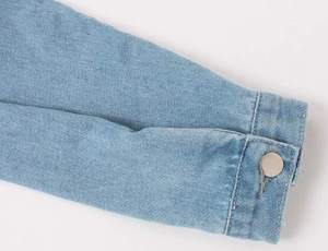 Conjunto de Chaqueta sin Mangas de Mezclilla de Algodón para Mujer, Estilo Casual, para Primavera/Verano, Color Sólido, con Bolsillos - Product Image 2