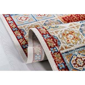 Alfombra Moderna Antigua Multicolor Netline AN003, 100% Poliéster, Fácil de Limpiar y Duradera, 80x150cm, 10022g, para Dormitorio, Antideslizante - Product Image 2