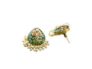 Nueva Colección de Joyería, Hermosos Aretes de Piedra con Baño de Oro Pintados a Mano para Mujeres y Niñas - Product Image 6