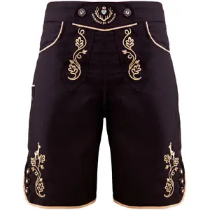Grosir celana santai Bavarian asli modis populer dalam celana kulit celana pendek Lederhosen kulit asli gaya.