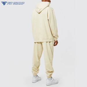 ชุดออกกำลังกายผ้าคอตตอนและฮู้ดสำหรับผู้ชายชุด2ชิ้นสำหรับฤดูหนาวชุดวอร์มผ้าฝ้ายไซส์ใหญ่พิเศษดีไซน์ตามสั่ง - Product Image 5