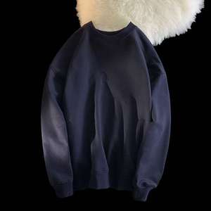 Sweat-shirt en coton épais pour homme, automne, fabrication sur mesure, vintage, manches longues, broderie, coupe ample, col doublé - Product Image 3