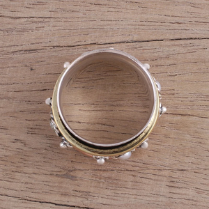 Precio de fábrica directo Estilo bohemio Anillo de meditación de plata esterlina hecho a mano Perla Piedra preciosa para bodas Fiestas Mujer Fina - Product Image 4