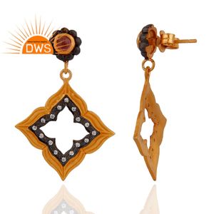 New Pink <b>Tourmaline</b> <b>Earrings</b> 18k Gold Plated Sterling Silver Fashion Drop <b>Earrings</b> Jewelry Supplier Classic Collection - Product Image 3