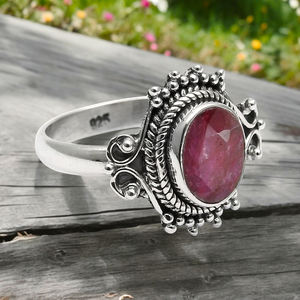 Anillo de rubí de joyería fina de lujo, anillo de piedras preciosas naturales de Plata de Ley 925, joyería hecha a mano para anillo de compromiso de boda para mujer - Product Image 2