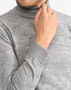 100% laine personnalisé hommes vêtements pull tricot laine col roulé tricoté hommes pull pull Logo personnalisé personnalisé noir - Product Image 5