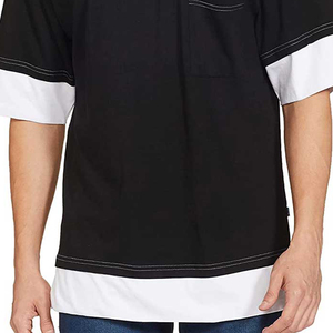 Camisetas Extra Grandes para Hombre, Lisas, Teñidas, con Bolsillos Personalizados, Camiseta Negra Extra Grande para Hombre, Servicio OEM - Product Image 6