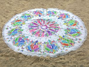 Serviettes de plage en coton mélangé tissé à séchage rapide de haute qualité MS, motif sportif, 150*150cm, ensembles de serviettes de bain absorbantes, impression de logo personnalisée - Product Image 4