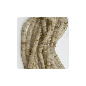 Prix de gros, perles de quartz rutilé doré naturel facettées en forme de heishi, 7-10 mm, 14 pouces, pour la fabrication de bijoux haut de gamme - Product Image 2