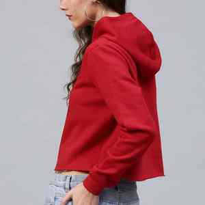 Women's <b>Crop</b> <b>Top</b> Hoodie with Breathable Fleece Fabric Customizable Front Logo Providing Warmth Comfort Everyday Casual Style - Product Image 4