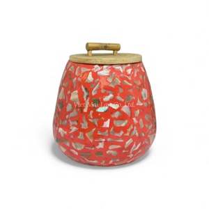 Jarrón de Almacenamiento Multifuncional Hecho a Mano con Incrustaciones de Concha de Nácar Bohemia para Decoración del Hogar y Mesa, Vietnam - Product Image 1