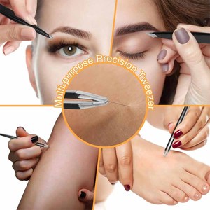 Juego de Herramientas de Belleza de Acero Inoxidable de 9 Piezas, Kit de Pinzas para Cejas con Cortaúñas, Removedor de Cutículas, Depilación Facial - Product Image 5