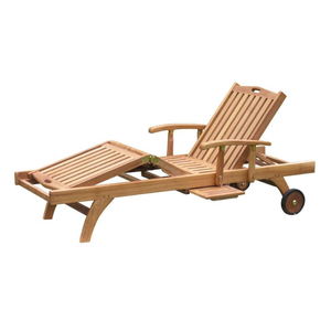 Tumbona sin brazos Richmond Teak de la mejor calidad con reposabrazos duradera ecológica para uso en villas al aire libre colección elegante - Product Image 4