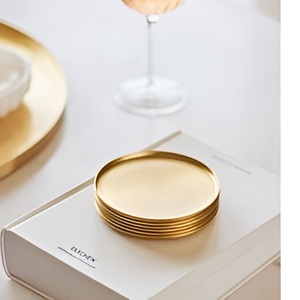 Hot Selling Modern Excellent Customized Round Wedding Favor Metal <b>Coaster</b> Set <b>for</b> <b>Drinks</b> Eco-friendly Brass <b>Coasters</b> 2026 - Product Image 4