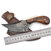 Couteau de chasse à lame fixe droite en acier Damas OEM, modèle Damas Deal, DD-RW-HK-228, bois de rose exotique, fait main, 192 couches