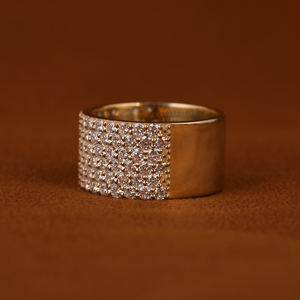 Anillo de media eternidad unisex de oro macizo de 10 quilates hecho a mano con diamantes cultivados en laboratorio de 2.10-2.60 quilates, chapado, regalo de compromiso, certificado IGI, moderno - Product Image 2