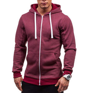 Sweats à capuche zippés Vente entière Sweats à capuche unis pour hommes Sweats à capuche décontractés à manches longues classiques - Product Image 5