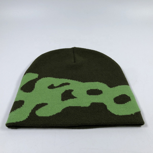 Gorros con puños de invierno para hombre con forro polar de punto acanalado acrílico con logotipo personalizado de MOQ bajo bordados a mano con parche de goma - Product Image 6